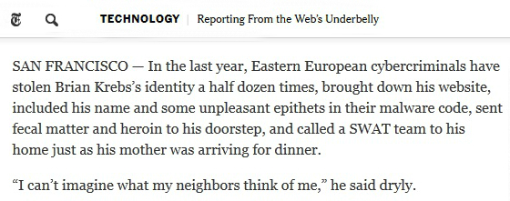 Krebs on NYT article